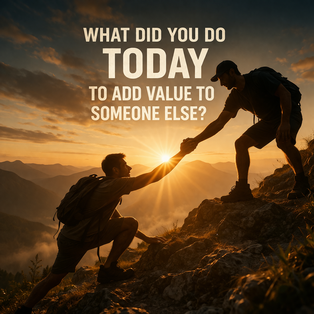 What did you do today to add value to someone else?
